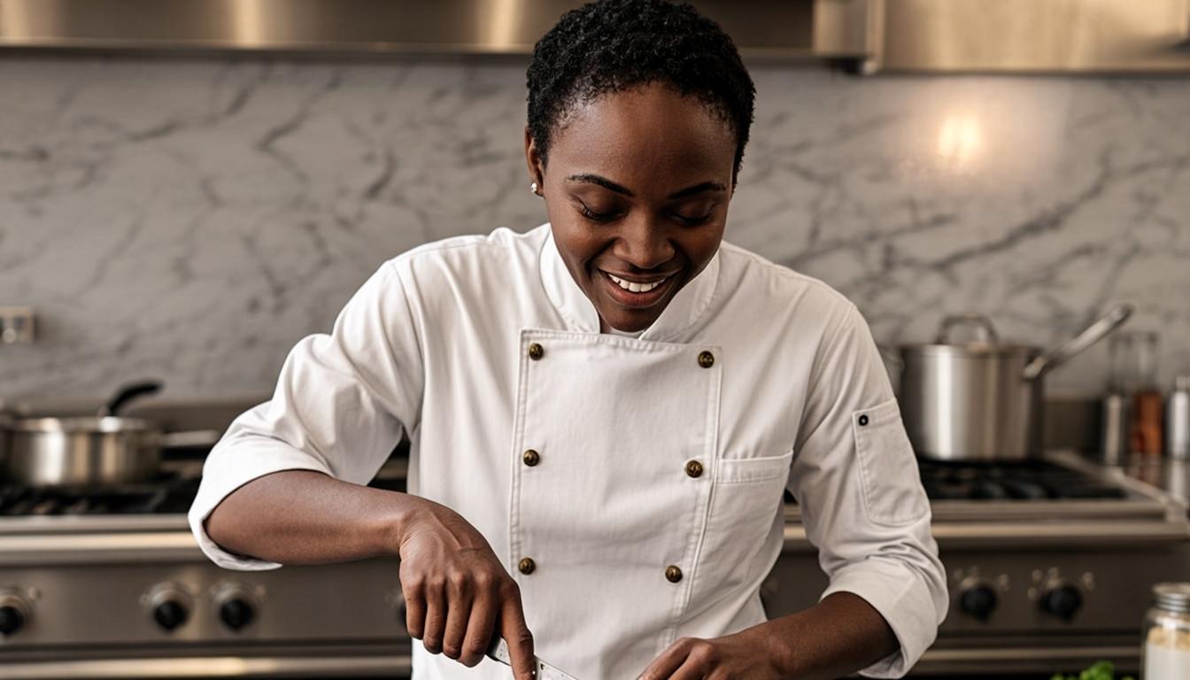 Étudiante du Centre des Arts et Métiers Culinaires en atelier